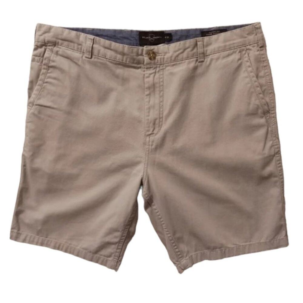 Lord & Taylor Black Brown 1826 Golf Shorts Sz 36W Beige Chino Flat Front Preppy